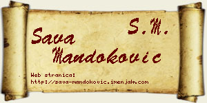 Sava Mandoković vizit kartica
